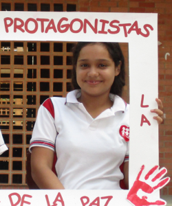 Two students celebrate Red Hand Day